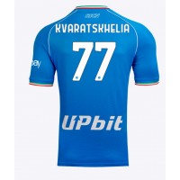 SSC Napoli Khvicha Kvaratskhelia #77 Replika Hemmatröja 2023-24 Kortärmad